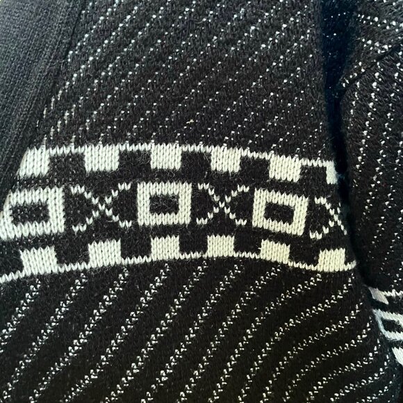 Vintage Mens XL Wool Blend Black White Cardigan Sweater Geometric Design Size XL - Picture 8 of 11